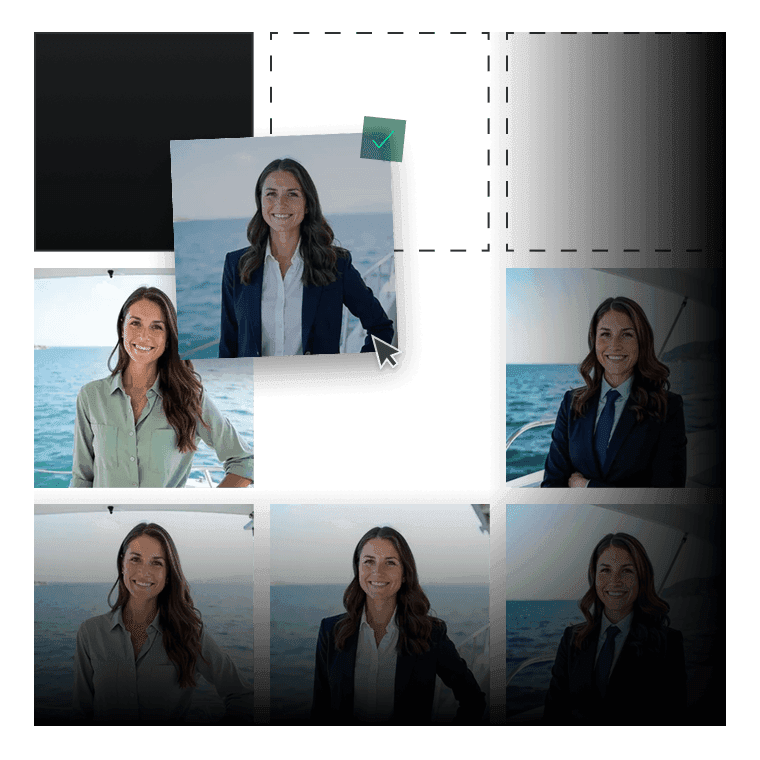Professional look selection cards being chosen